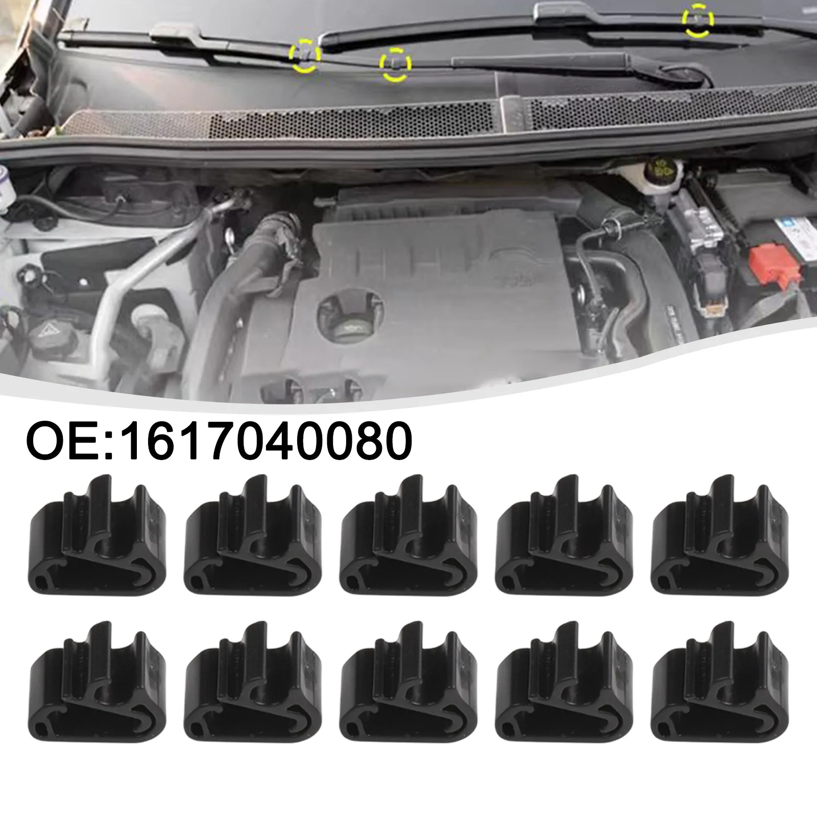 

10Pcs Windshield Front Wiper Clip Kit Hose Attachment Replacement For Peugeot3008 5008 408 Windshield Spray Hose Clips