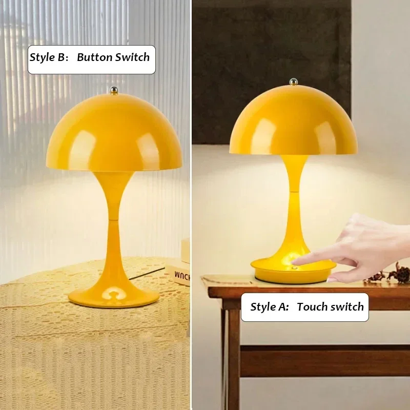 Pilz kreative Blume Knospe Nachtlichter Dekoration Wohnzimmer Dimmen Touch LED wiederauf ladbare Tisch lampe Schlafzimmer Nachttisch lampen