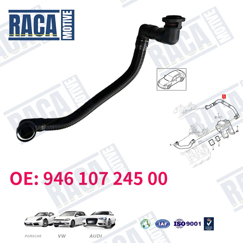 

For Porsche Panamera 970 3.6L 2010-2016 Engine Intake Ventilation Breathing Pipe Exhaust Pipe 94610724500 946 107 245 00