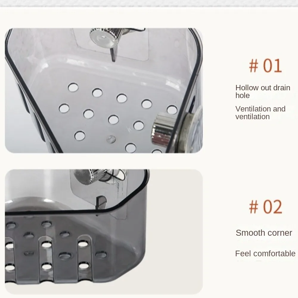 

Suction Cup Kitchen Sink Drain Racks Rotating Multi functional Sponge Holder Triangle Wall Mounted Basin Corner Shelf