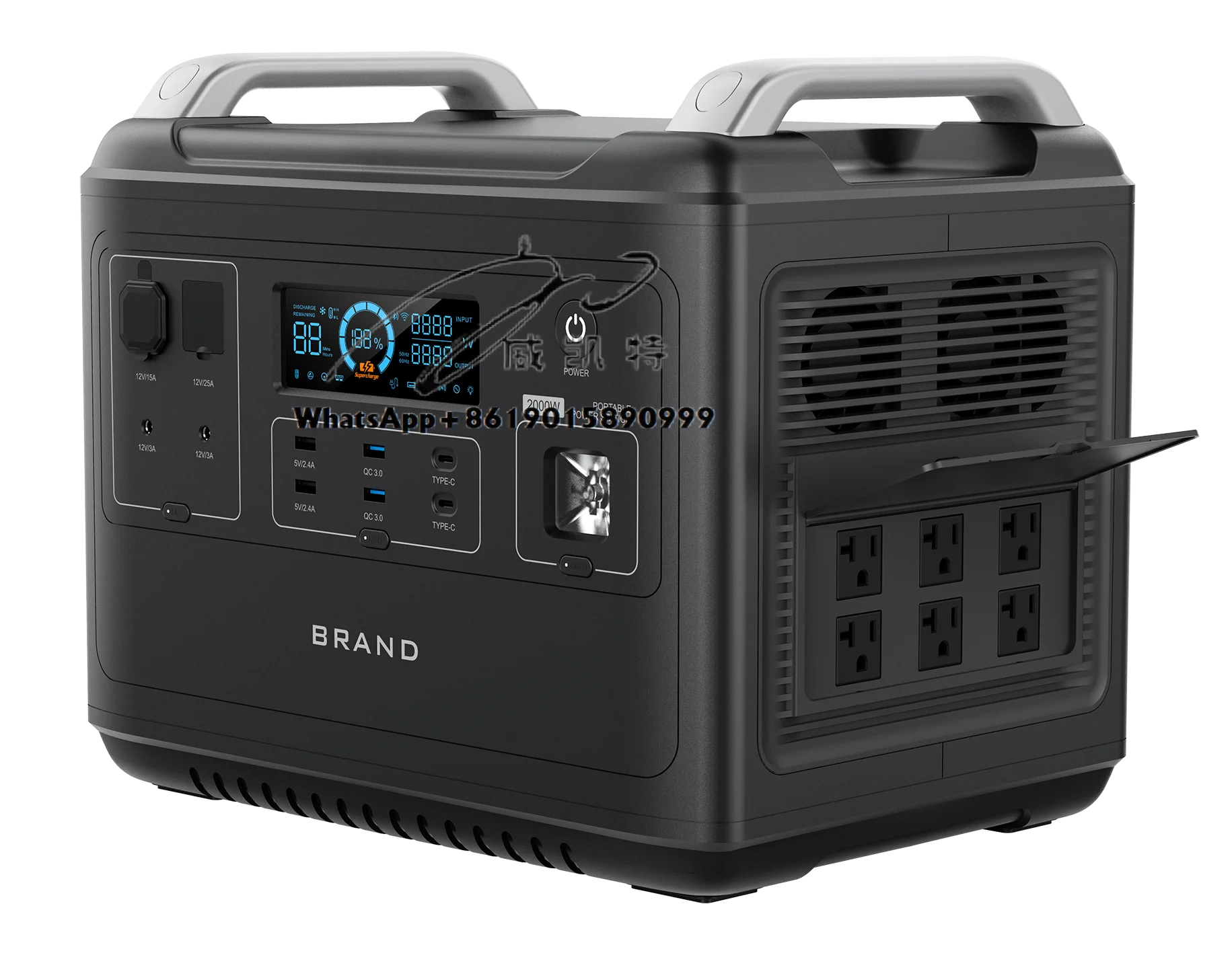 

Huge Capacity 2000W Portable Power Station Solar Generator Energy Storage Power Supply LiFePO4 Battery Outdoor Large Power Bank
