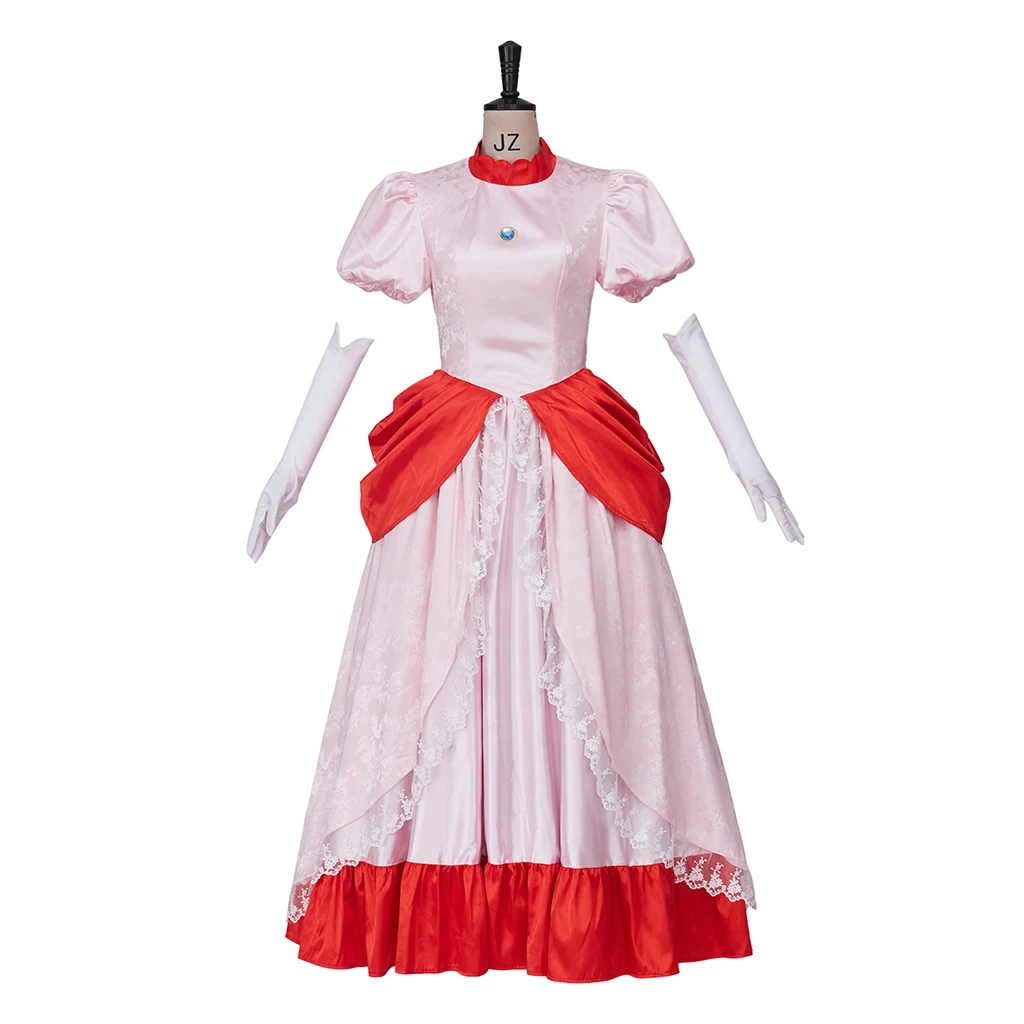 

Game Princess Cosplay Peach Costume Daisy Sister Costume White Princess Dress Women Ball Gown Fancy Halloween Party Outfits