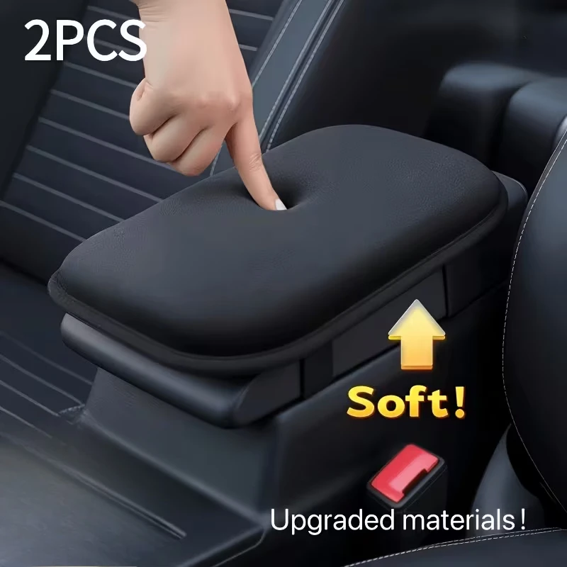 Car Armrest Pad Plush Heightening Pad for Central Console 2PCS for Vehicles for Car Interior Armrest Cover