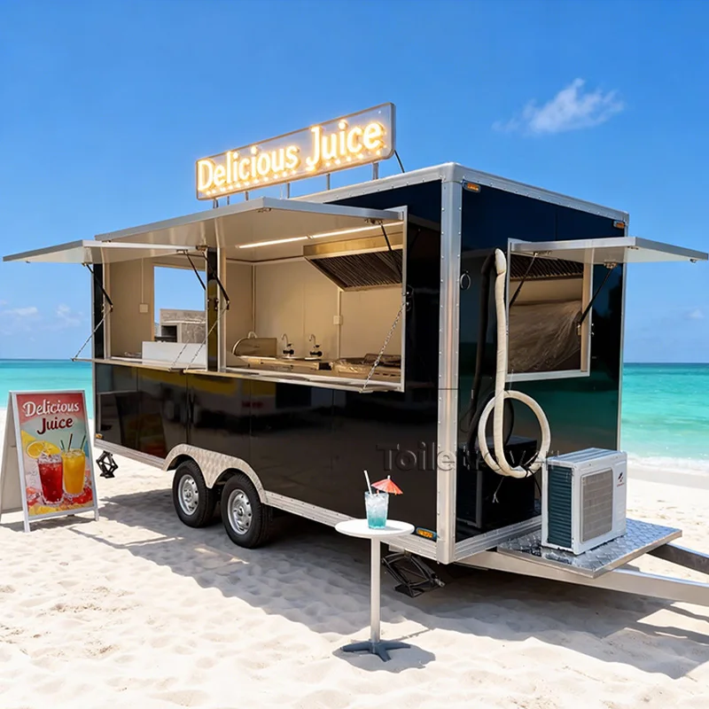 Vintage Food Truck Crepe Pancake Coffee Food Trailer Cart Ice Cream Custom Food Trailer with Full Kitchen Equipment