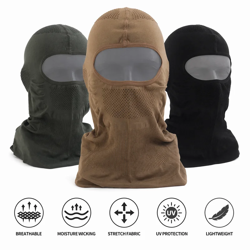 Airsoft Balaclava Mask Elastic Breathable with Removable Steel Mesh Full Face Mask Headgear Hunting Paintball Airsoft Gear