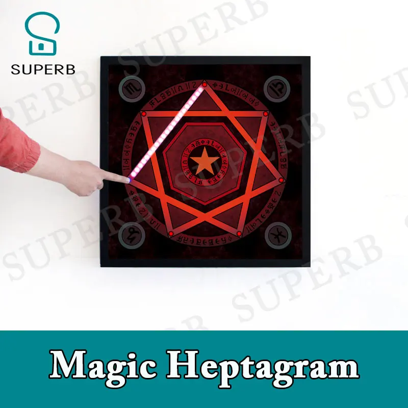 Superb eacape room prop Magic heptagram seven angle star prop draw star light up the star in correct sequence to unlock jxkj1987