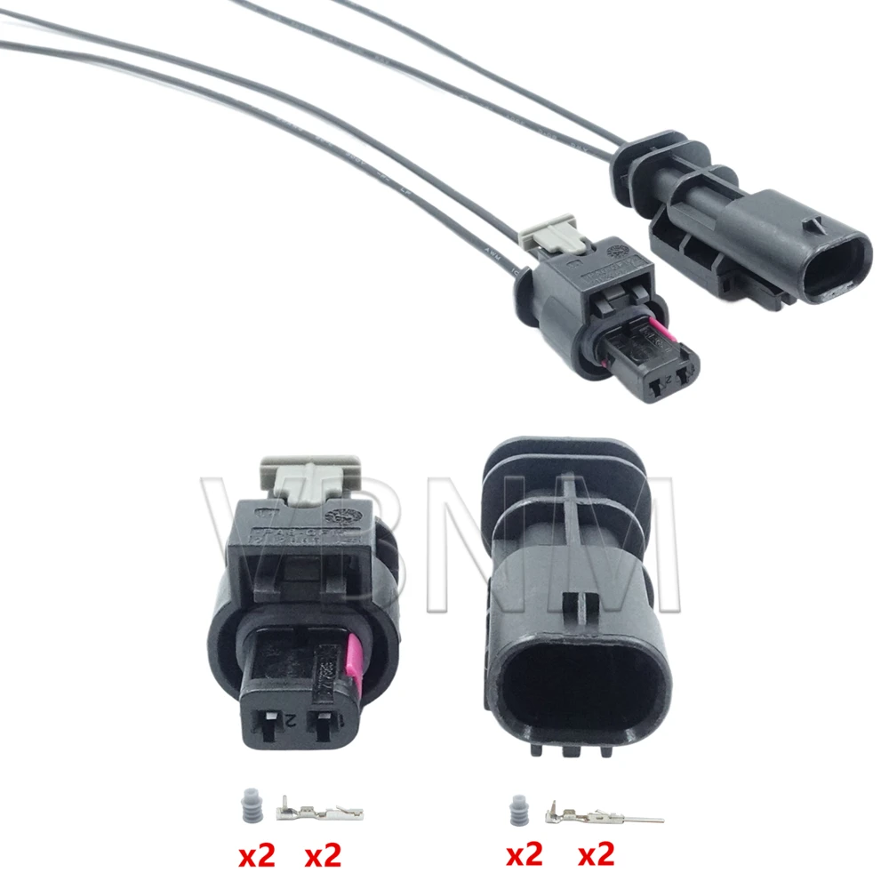 2 Pin 1-1718643-1 1-1703498-4 4F0973702 4F0 973 702 Auto Fuel Injector Connector Wires Waterproof Impact Sensor Plug For VW Audi