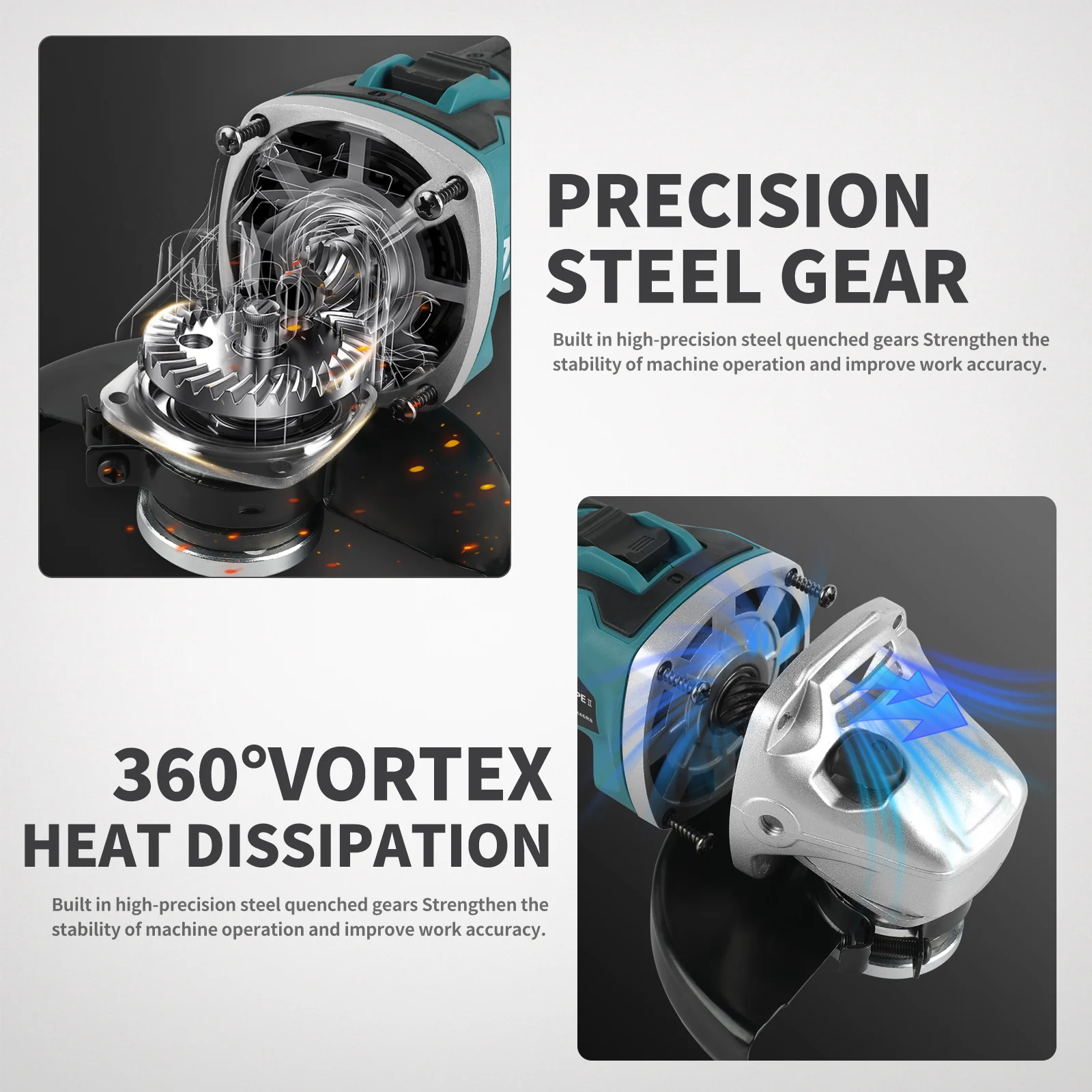 Makita DGA404 18V Cordless Angle Grinder 125mm 8500rpm Anti-Vibration Handle Professional Grinding Cutting Tool for Construction