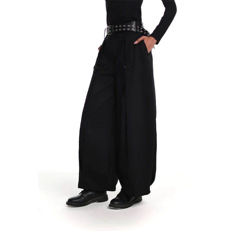 الصينية عقدة زر سترة قصيرة المرأة واسعة الأكمام سستة معطف الوقوف شيك موضة أبلى 2025 جديد الخريف معاطف سيدة أنيقة #6