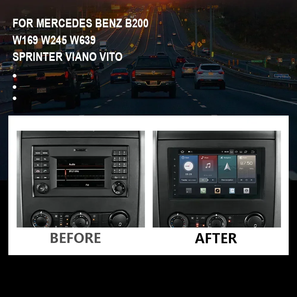 CHSTEK Car Radio For Mercedes Benz W245 W169 W639 B200 Sprinter Vito Viano Audio Carplay Navigation Bluetooth WIFI 4G Android 14