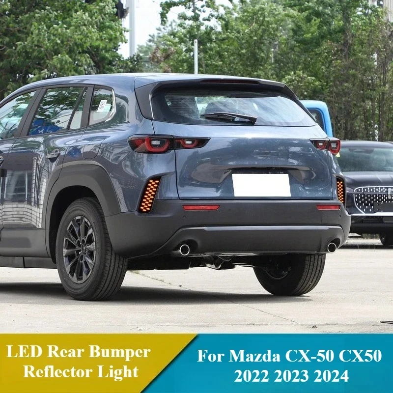 Car LED Rear Bumper Reflector Light For Mazda CX-50 CX50 2022 2023 2024 12V DRL Fog Lamp Brake Light with Dynamic Turn Signal detail image 3