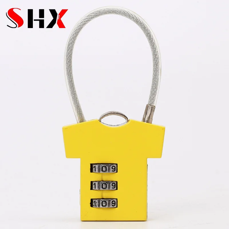 3 Digit Aluminum Alloy Password Lock Steel Wire Security Lock Suitcase Luggage Coded Lock Cupboard Cabinet Locker Padlock