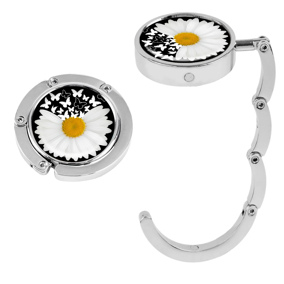 

Daisy Flowers Handbag Foldable Bag Hook Purse Table Hanger Holder Parts Accessories Holder for Table Bag