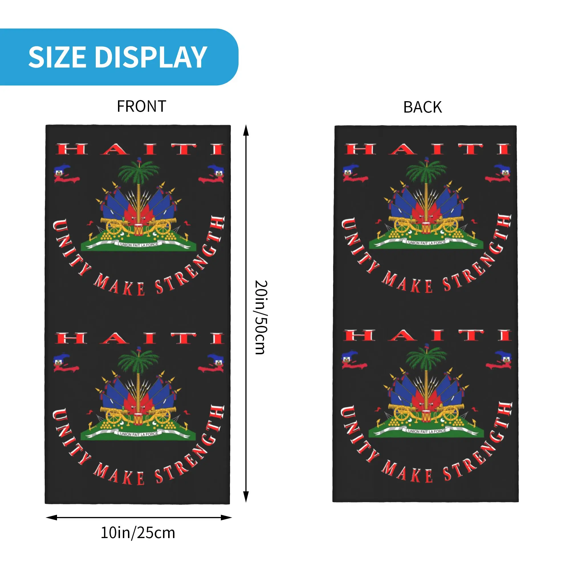 Haiti Coat Of Arms  Haitian Flag Bandana Neck Gaiter Mask Scarf Multi-use Face Mask Fishing for Men Women Adult All Season view 6