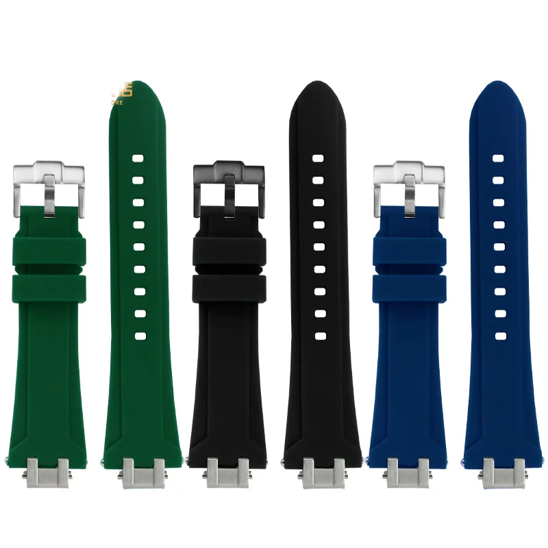 퀵릴리즈 스틸 엔드 링크 고무 시계 밴드, Aikon 시리즈 AI6008 AI6007 AI1018 AI6038 방수 스포츠 실리콘 시계 스트랩
