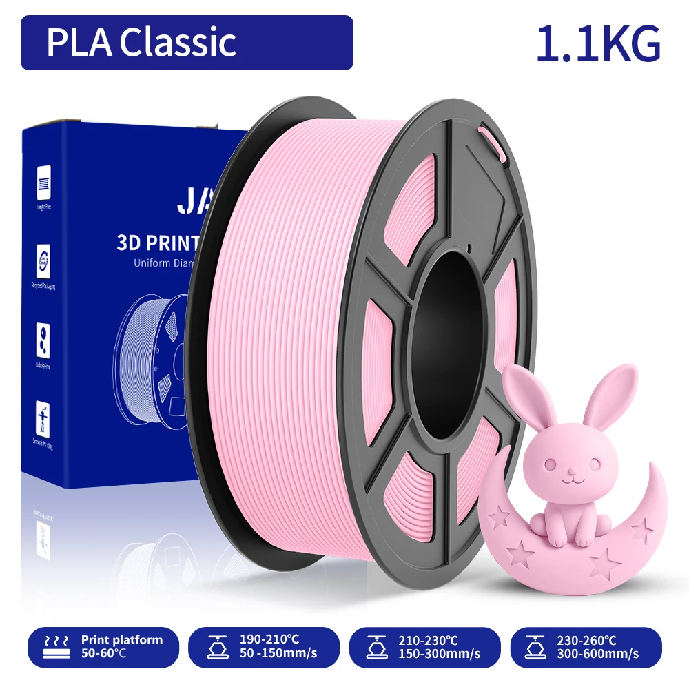 JAYO 3D PLA Classic Printer Filament 1.75mm( High Speed Matte PLA ) 1.1KG/Roll 3D Filament Neatly Wound Matte Effect For 3D FDM image 3