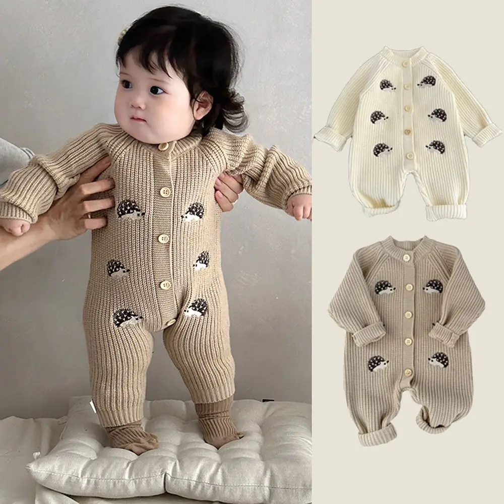 عالية الجودة لطيف القنفذ الطفل بذلة سميكة طويلة الأكمام الملابس الدافئة الزحف الملابس الرضع