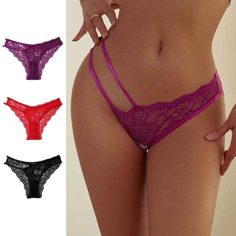 

Women Underwear Breathable Sexy Underpant Low Waist Girls Cotton Hollow New Panties Lace Thong Female Briefs Flower G-strings