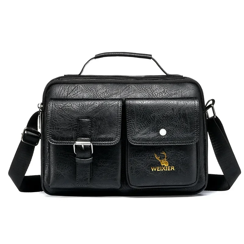 Large-capacity Shoulder Bag Leather Men's Messenger Bag Business Commuter Handbag Waterproof Wear-resistant Can Be Stored 가방 sac