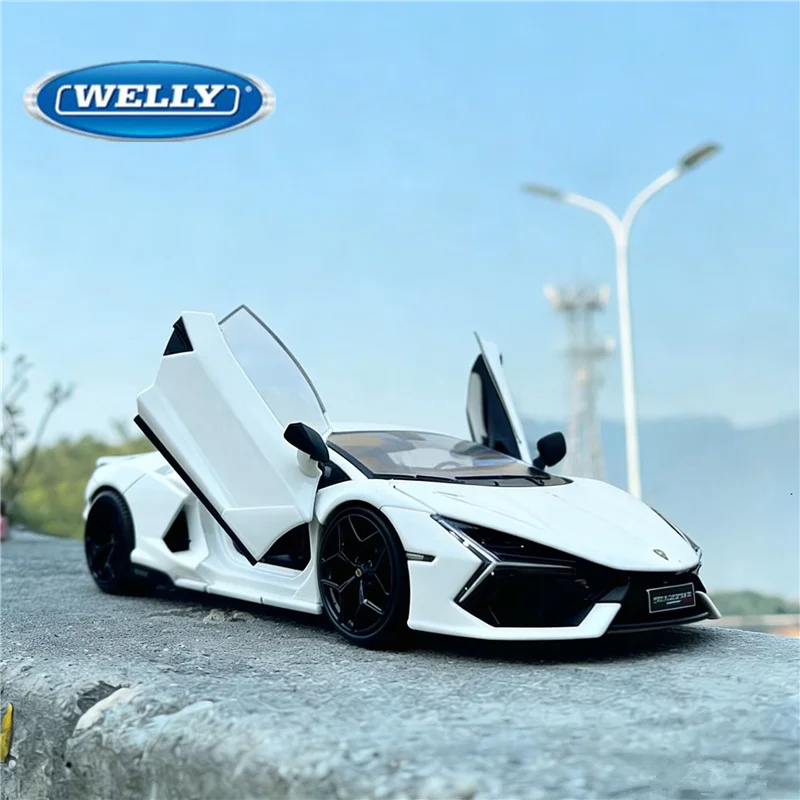

Модель спортивного автомобиля Welly 1:24 Lamborghini Revuelto из сплава, литая под давлением, металлическая модель гоночного автомобиля для трека, имитационная модель, детские подарки