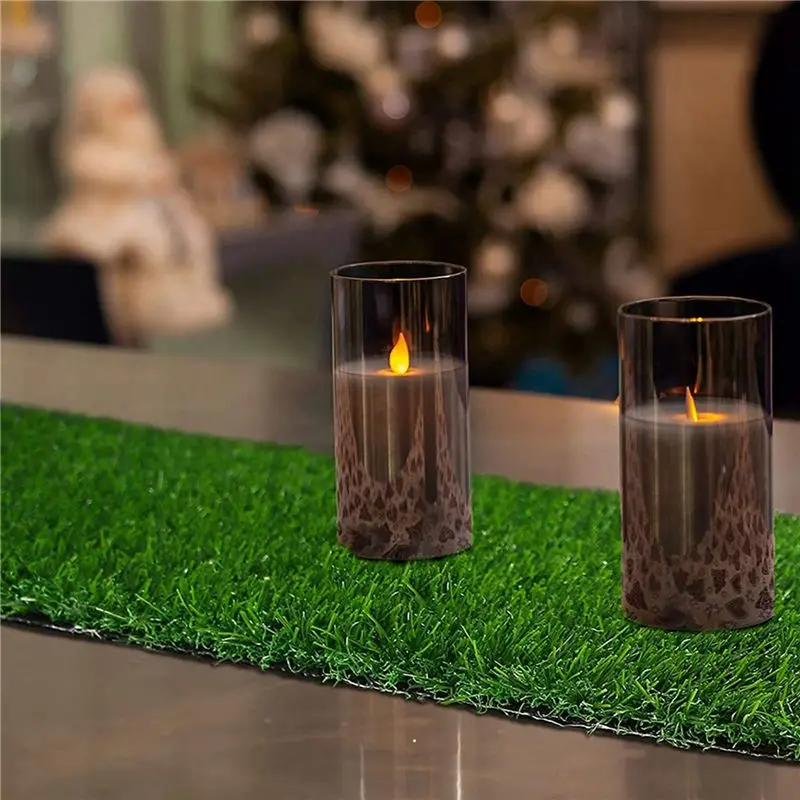 A96K-2X Grass Table Runner 12 X 72 Inch, Green Artificial Tabletop Decor For Wedding, Birthday Party, Banquet, Baby Shower