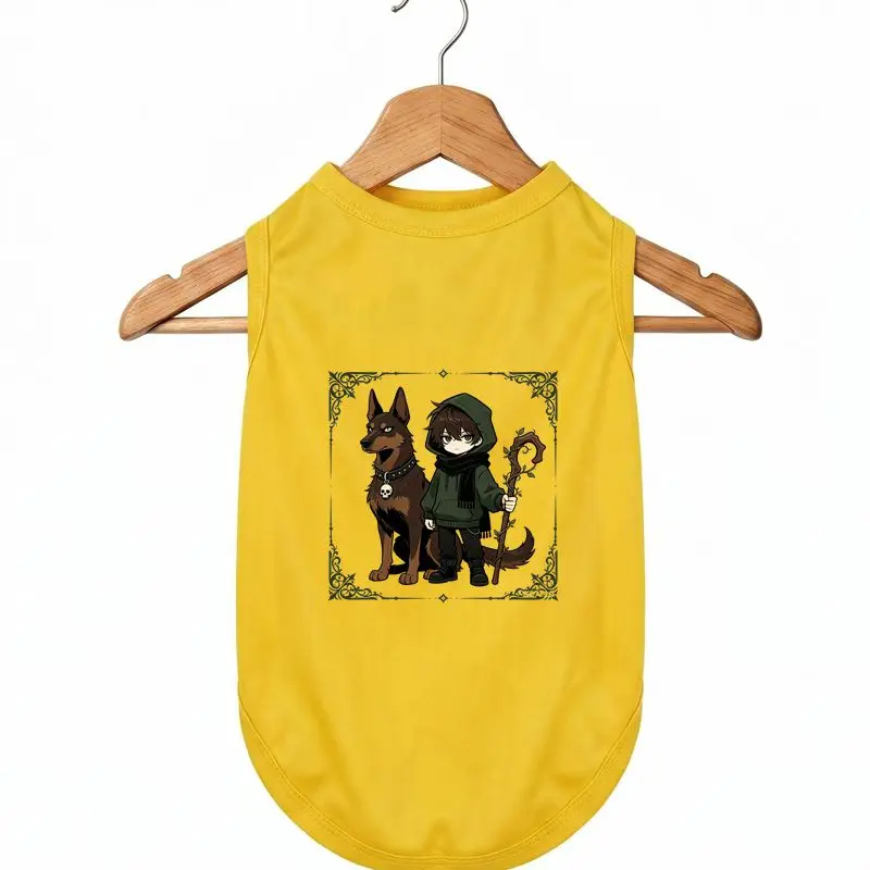 

Dog Summer Anime Vest, Breathable Pet T-Shirt, JP Cartoon Print, Cool Dog Apparel