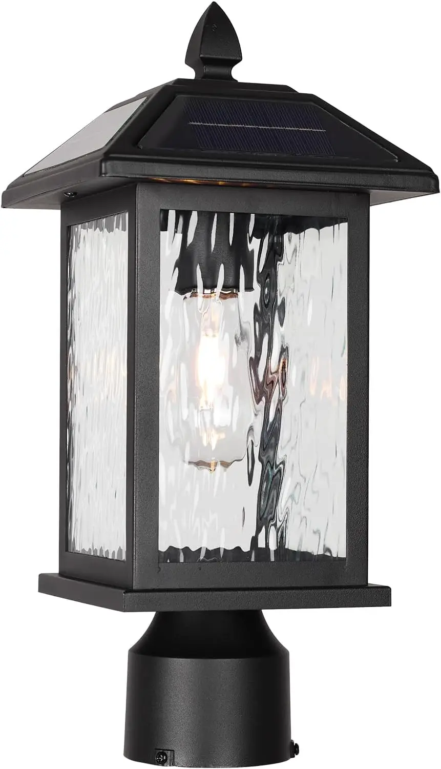 

Солнечный уличный светильник, от сумерения до рассвета, черная отделка, водяная рябь, водонепроницаемый светильник для сада и двора