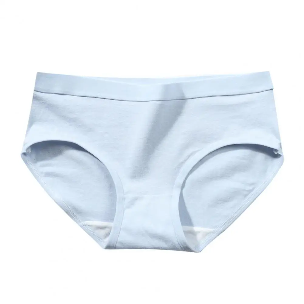 Panties Mid Waist Thread Solid Color Soft Elastic Quick Dry Anti-septic Anti-shrink Lady Briefs Underpants Female Underwear