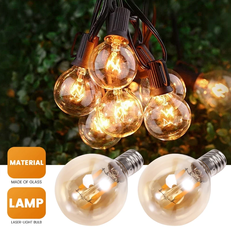 AB46-6Pcs 1,5 W LED G40 bombilla de repuesto 220V globo Retro bombilla regulable dorada para luces de cadena interiores/exteriores