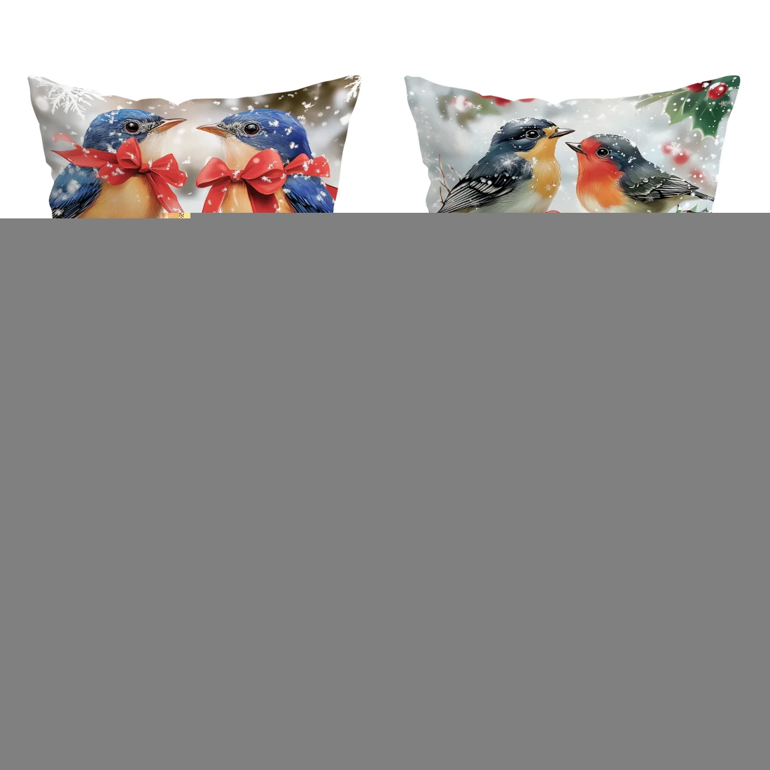 Winter birds and holly berries Cushions Pillowcase Polyester Cushion Cover Throw Pillow Sofa Decoration Pillowcover Home Decor
