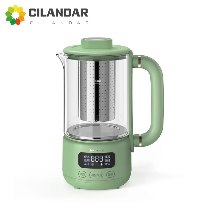 New 2024 0.6L Health pot with steamer office thermal insulation electric boiling flower tea small glass tea boiler