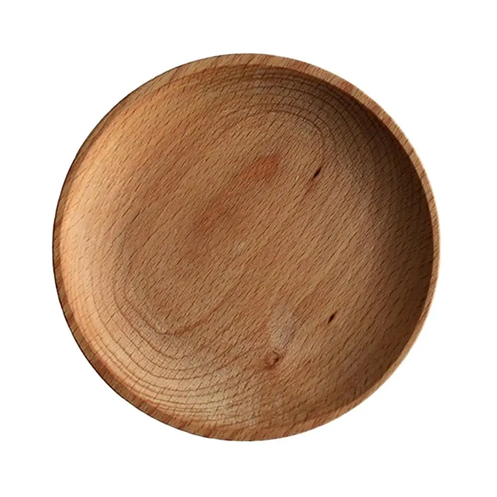 

Snack Plate for Dessert Round Appetizer Plates Party Serving Platter Wooden Tray