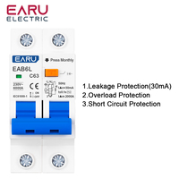 2P C Type AC230V MCB Leakage Protector RCBO Overload Short Circuit Protection Residual Current Circuit Breaker Switch RCCB RCD