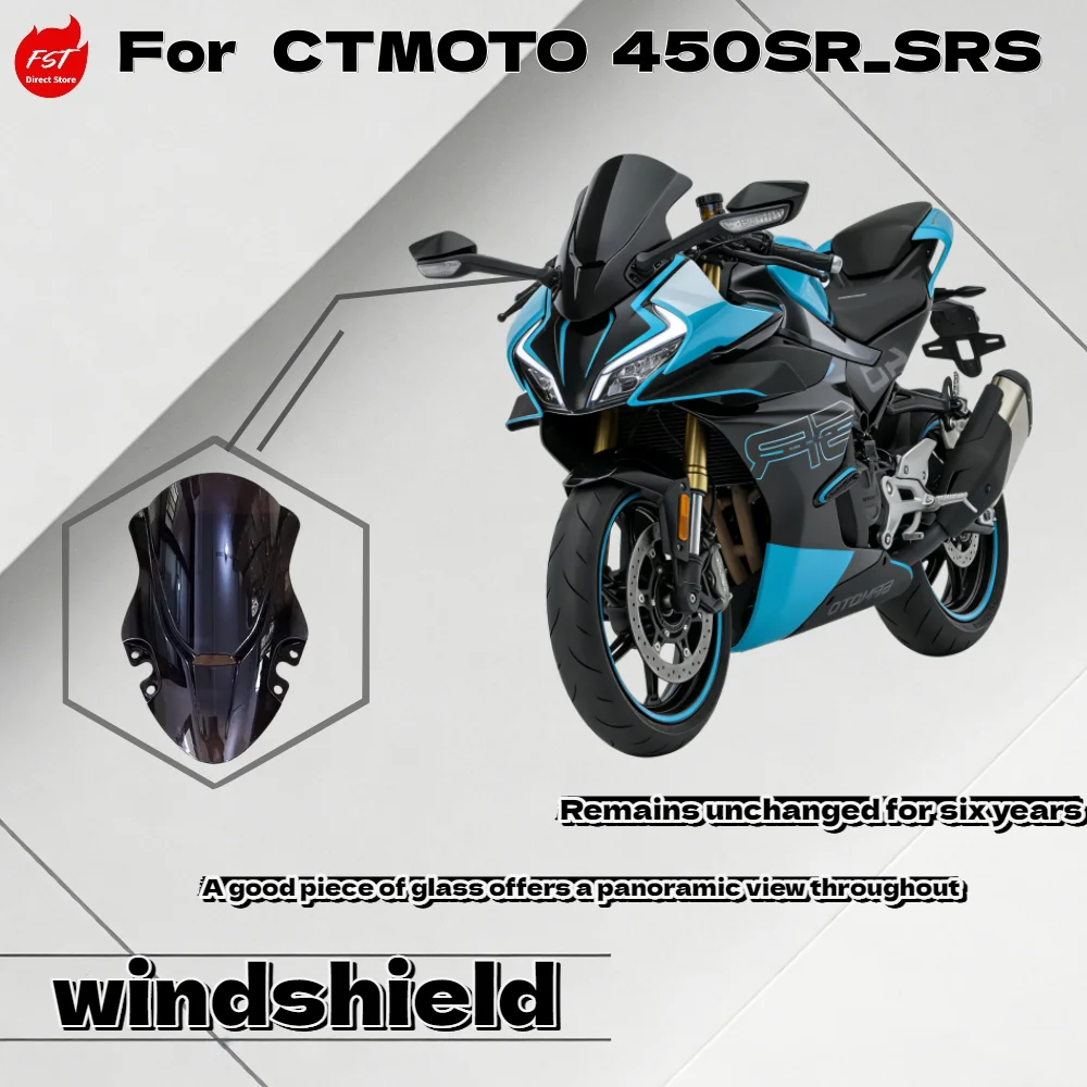 

For CFMOTO 450SR 2024 SRS Universal New Tall Racing Windshield Extended Front Windscreen