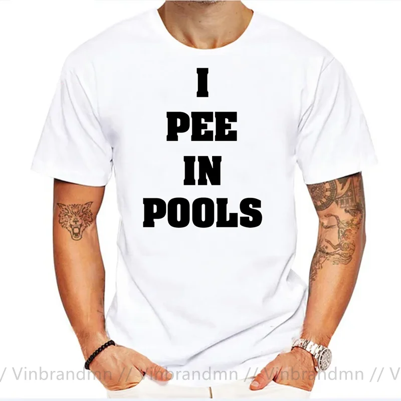 Funny Saying I Pee in the Pool T-Shirt Rude I Pee In Pools T Shirt Novelty Shirt Mens Tee Shirt Chunky TShirt Offensive Clothing