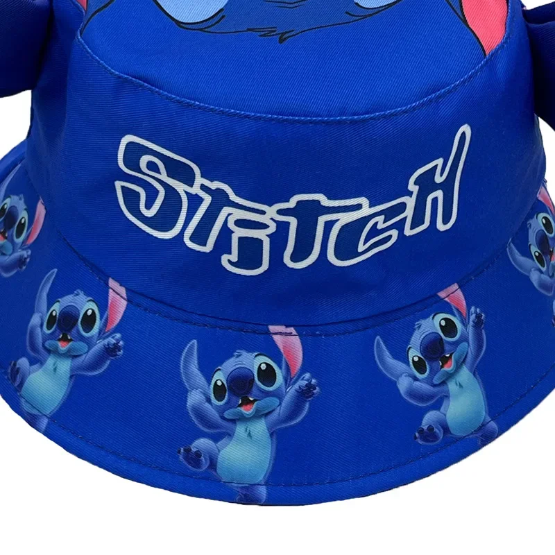 Disney Stitch Fisherman Hat Miniso Anime Cartoon Cute Go Out Sunscreen Fisherman Hat Fashion Travel Sunshade Hat Holiday Gifts