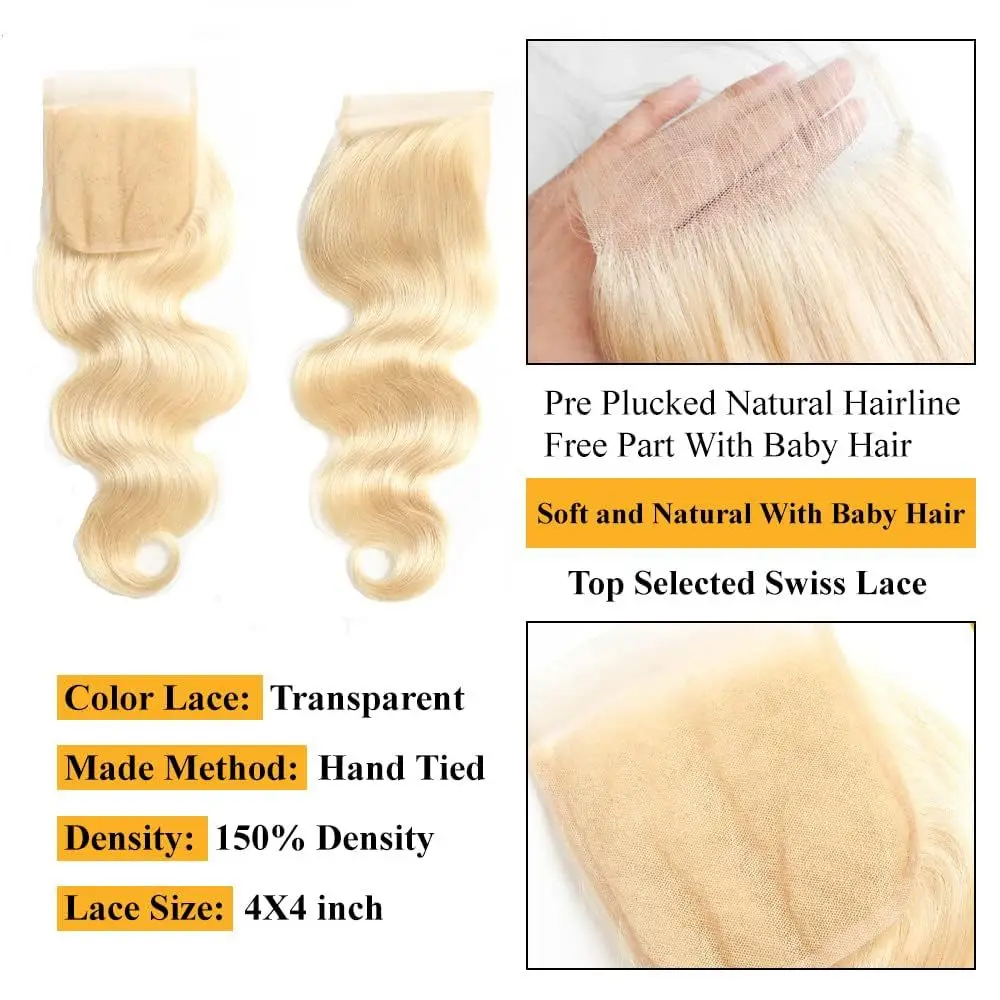 613 # 4x4-Spitzenverschluss, gewelltes Haar, kein Haarausfall, kein Verfilzen, Echthaar, 150 % Dichte, brasilianisches, unbehandeltes Remy-Haar, für den täglichen Gebrauch von Frauen. – Detail 2