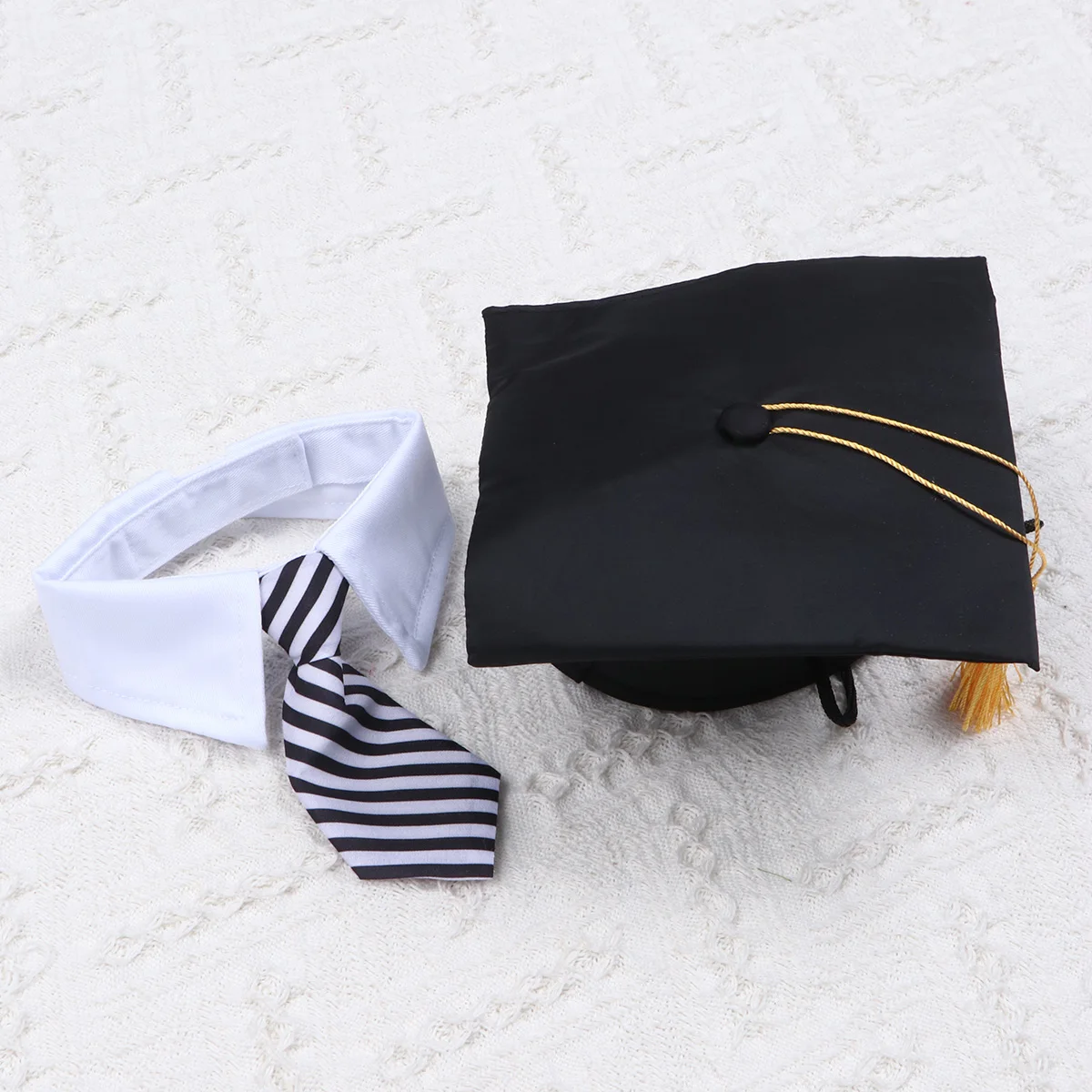 

Dog Bachelor's Hat Set Grad Trencher Pet Birthday Crown Puppy Bowties Neckties Graduation Costume Cap Small