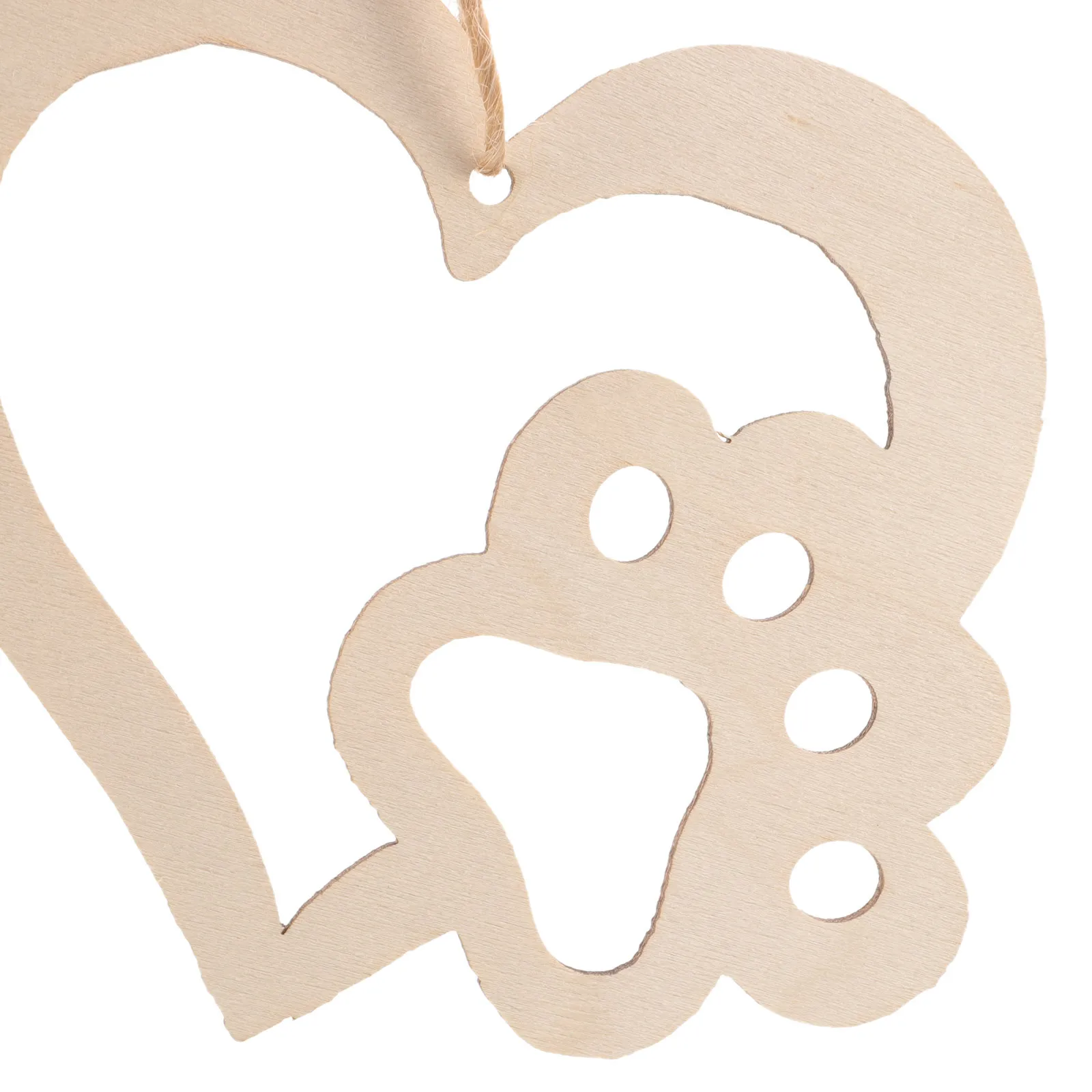 

30pcs Dog Paw Hanging Decor Wooden Heart Shapes Unfinished Diy Wood Slices For Craft Supplies Valentine Ornament Handmade Wooden