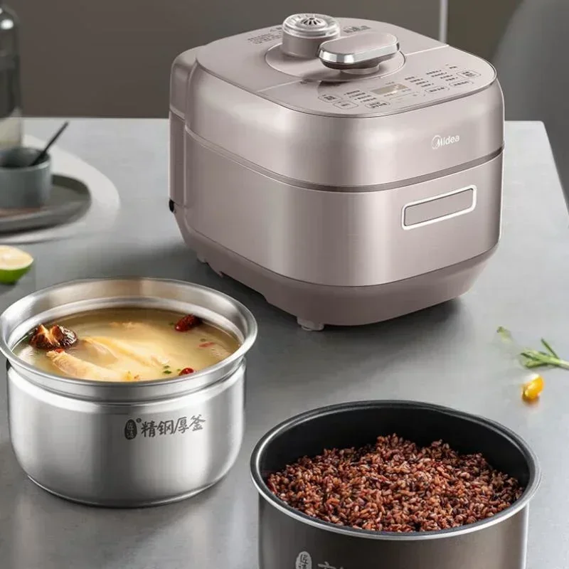 ميديا طنجرة الضغط 8 دقائق الطبخ السريع 5L جهاز طهي الأرز IH قوة شرسة 1600 واط التحكم باللمس طباخ كهربائي 2 الأواني الداخلية 220 فولت