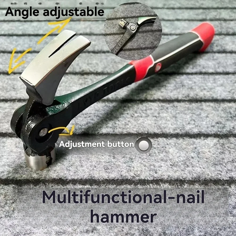 Adjustable Woodworking Iron Nail Hammer Multi-Functional Professional Claw Hammer Emergency Safety Escape Household Hand Tools
