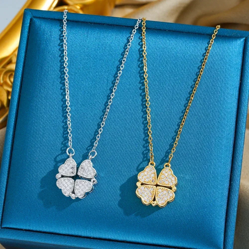 2025년 신상 하트 모양 티타늄 스틸 여성 목걸이, 틈새 디자인