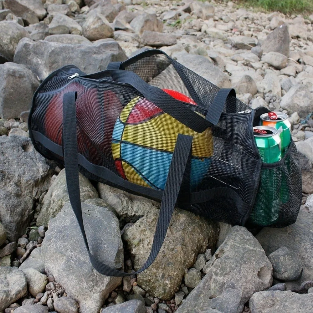 

Large Capacity Sports Mesh Duffle Bag Dry Bag Lightweight Sports Equipment Bag with Shoulder Strap Multifunctional