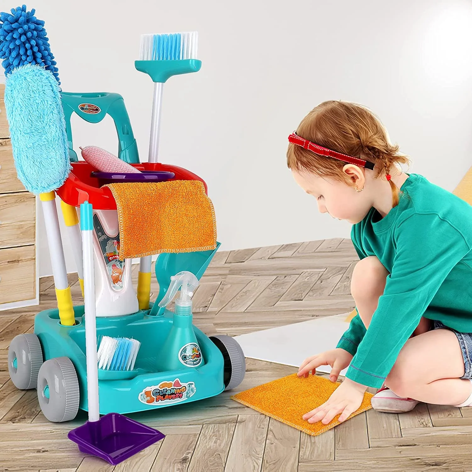 Nova Simulação Ferramenta De Limpeza Varrendo Brinquedo Vacuum Cleaner Kit de Limpeza Trolley Bebê Play House Housework Brinquedos Presentes Para crianças