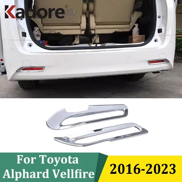 

Для Toyota Alphard Vellfire 2016-2023 хромированная крышка заднего противотуманного фонаря, накладка на заднюю противотуманную фару, защита автомобиля, наклейка, аксессуары
