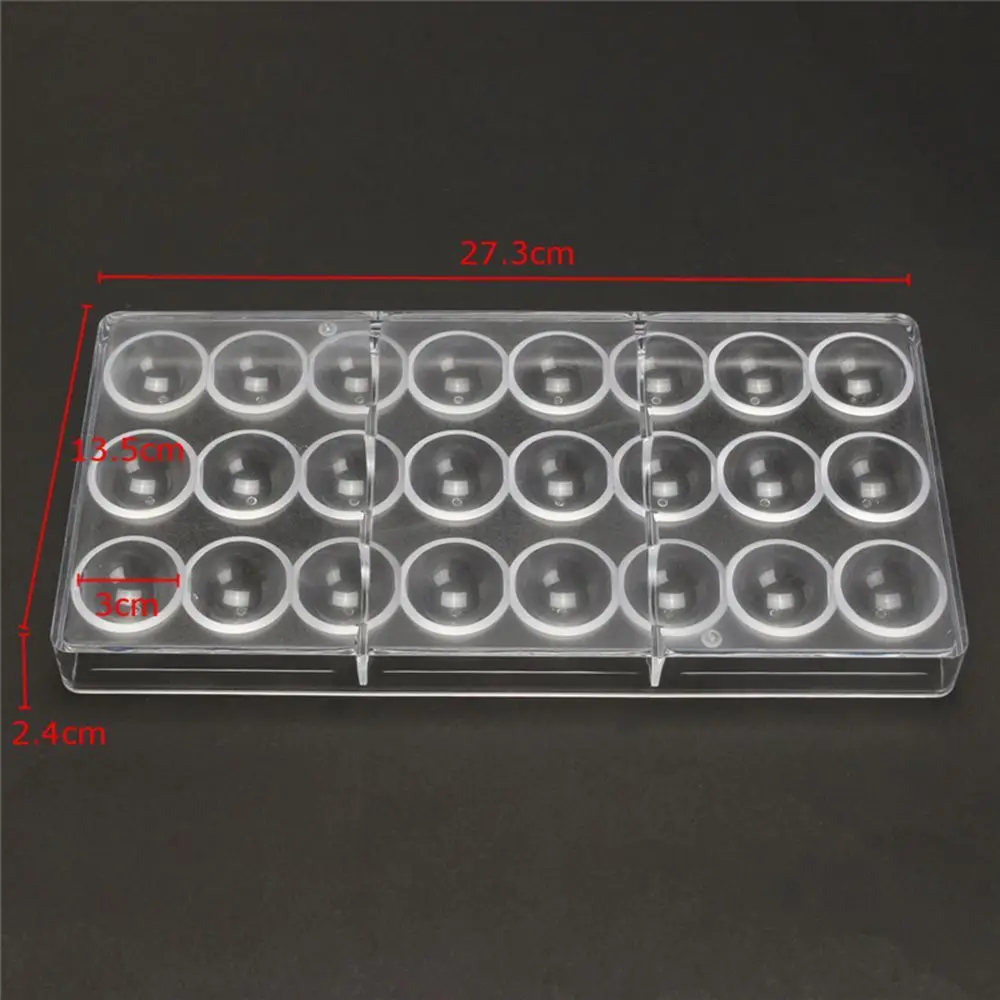 Gift 24 Half Ball Fondant Polycarbonate Hard Chocolate Mold Baking Tool Cake Mousse Mould Candy Maker