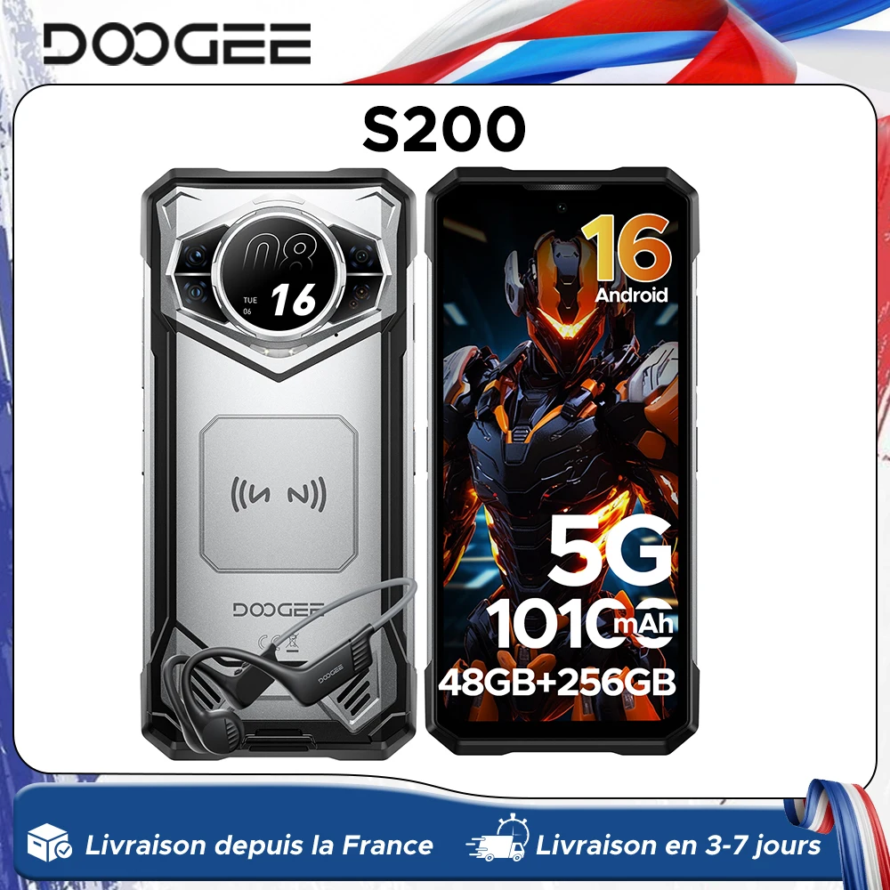 Globale Version DOOGEE S200 VIP 5G Outdoor-Handy 6,72" 120Hz Display 12GB 256GB 100MP AI Hauptkamera 10100mAh Akku Smartphone