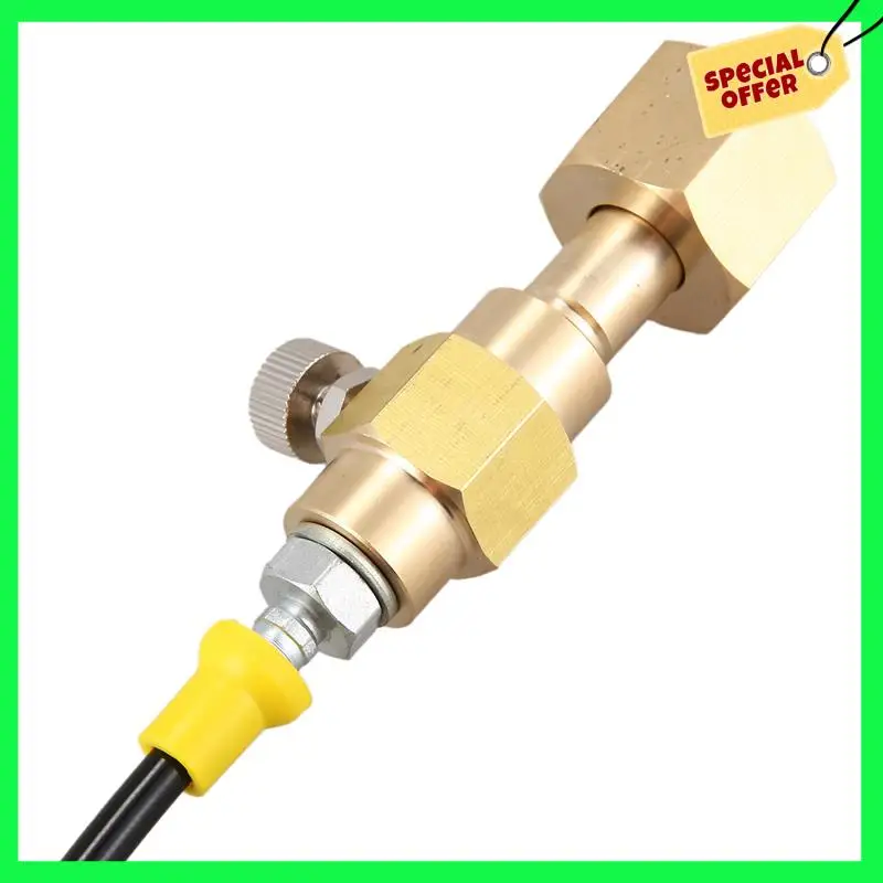 LBER 2X O2 Tank Refill Station Charging Adaptor Transfer With 1.5M 5Ft Hose W21.8-14 To W21.8-14(DIN 477)
