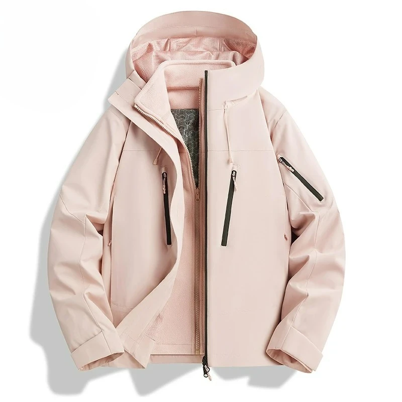 شعبية 3 في 1 سترة الرجال الشتاء الحرارية اصطف قطعتين مجموعة يندبروف السترات تسلق الجبال المشي لمسافات طويلة السفر معطف رياضي