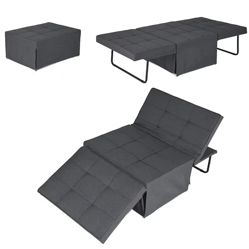 Deposit Pull out 1 seater bed Foldable linen fabric sliding recliner Single sofa Futon chair Apartment